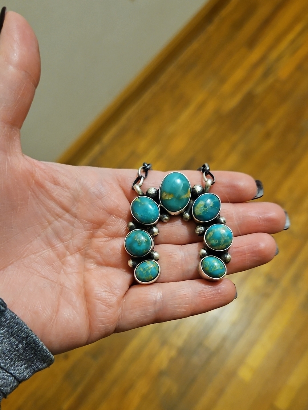 Augustine Largo Turquoise Stone Naja Necklace - Blue Green Gemstone